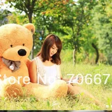 Чучело круглые глаза светло-коричневый плюшевый медведь плюшевые 180 см куклы 70 дюймов игрушка подарок wb8703