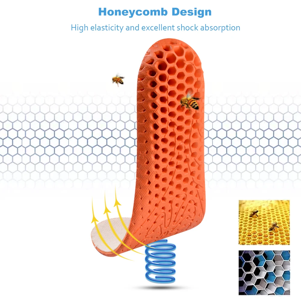 Elino стельки в виде сот для увеличения роста; Дышащие стельки для мужчин и женщин для снятия боли в мышцах; подтяжки; увеличивающие рост стельки для обуви