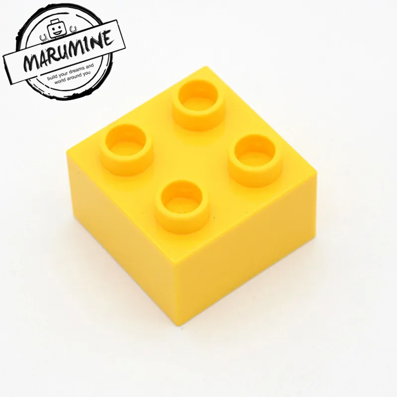 MARUMINE 2x2 Dots Duplo блок 50 шт./лот классические Строительные кирпичи объемные развивающие Technic игрушки подарок для детей - Цвет: Цвет: желтый