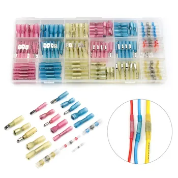 

200PCS Insulated Heat Shrink Spade Bullet Terminals Waterproof Butt Wire Connectors Seal Crimping Terminals 0.5mm-6.0mm2 Kit