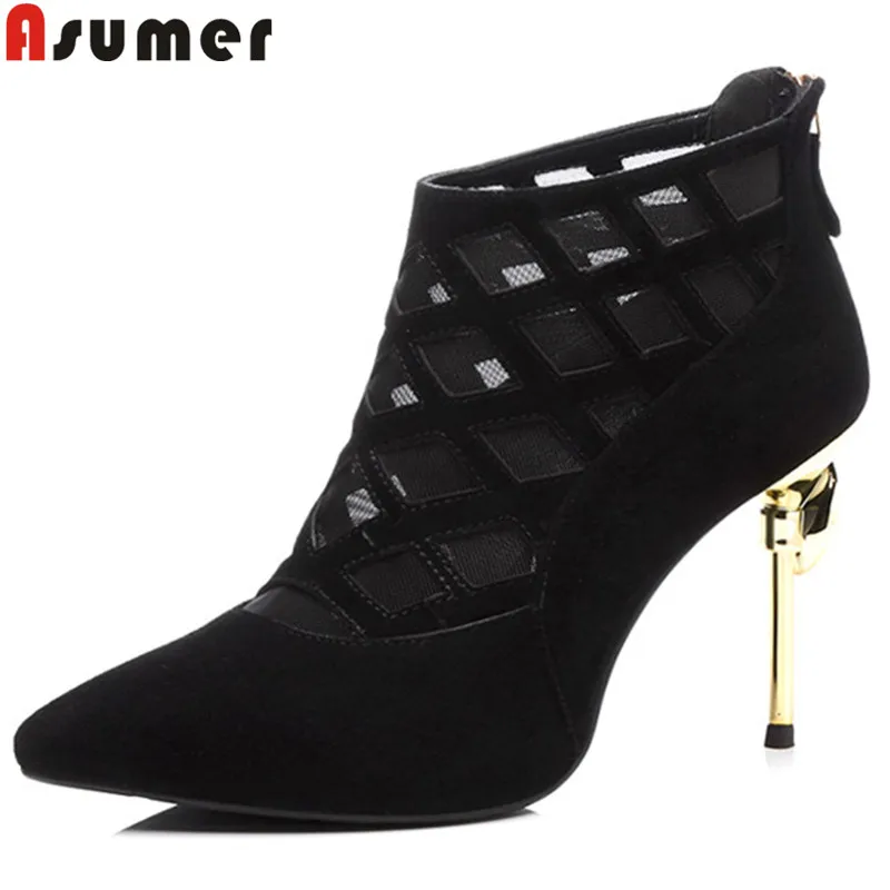 black ankle boots thin heel