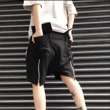 27-44 оригинальная Недорогая модная шорты с заниженным шаговым швом для мужчин и женщин, свободные шорты до колен, Брендовые повседневные шорты, костюмы певицы