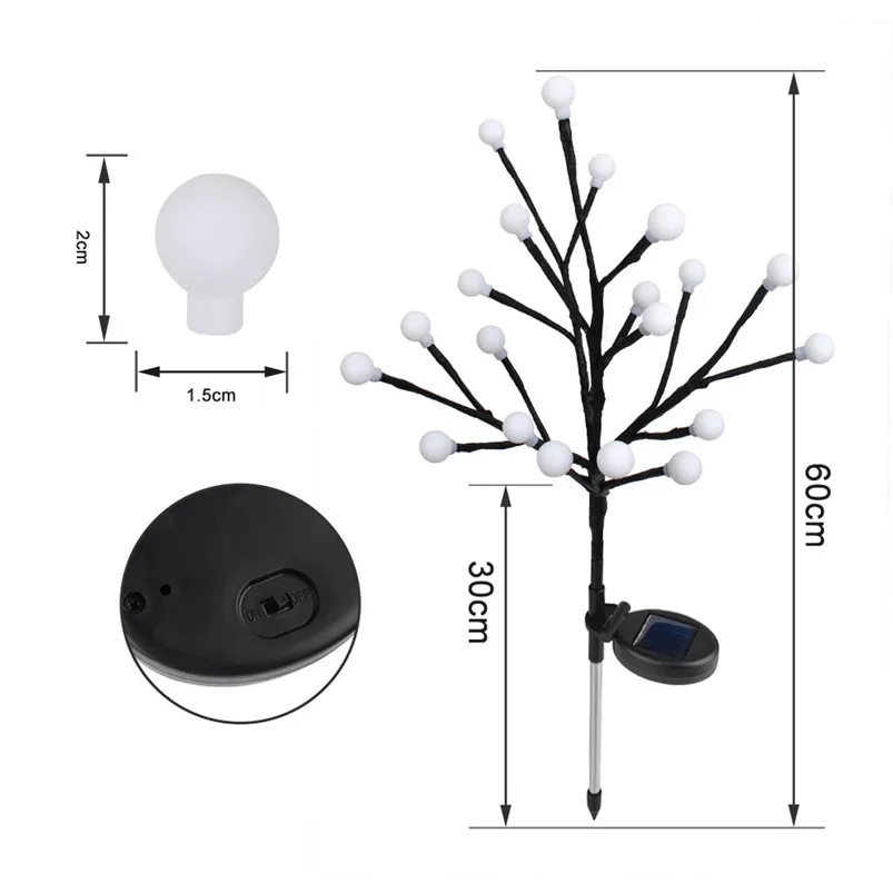 LED Sola Tree Light Power Tree Light Garden Outdoor Yard Lawn Landscape Lamp Home Drecoration IP44 Waterproof 40MR156