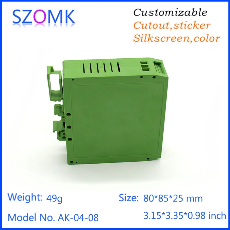 

4 pcs, 80*85*25mm diy plastic box for electronics project pcb enclosure hot sales szomk instrument box din rail plastic case