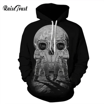 

Raise Trust Men/Women 3d Hoodies With Hat Print Novelty Astronaut Skull Harajuku Sportswear O-neck Pullover Street Wear Clothes