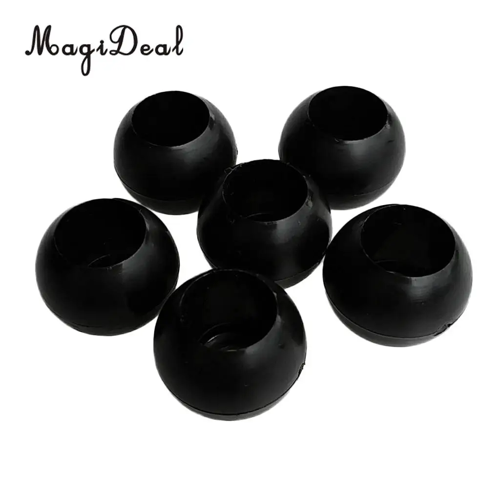6 Pieces Marine Boat Elastic Shock Cord Rope Toggle Round Ball End Lock Stopper Black/White Kayaking Canoeing Rafting Accessory