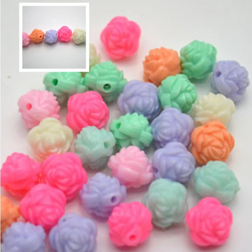 2017 Mixed Spring Color Ice Cream Beads Rose Flower Acrylic Gumball DIY Handmde Jewelry Necklace Bracelet Accessories M-10 | Украшения и