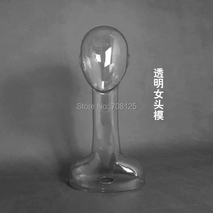 

New Female Transparent Plastic Mannequin Head For Wigs And Hat Display