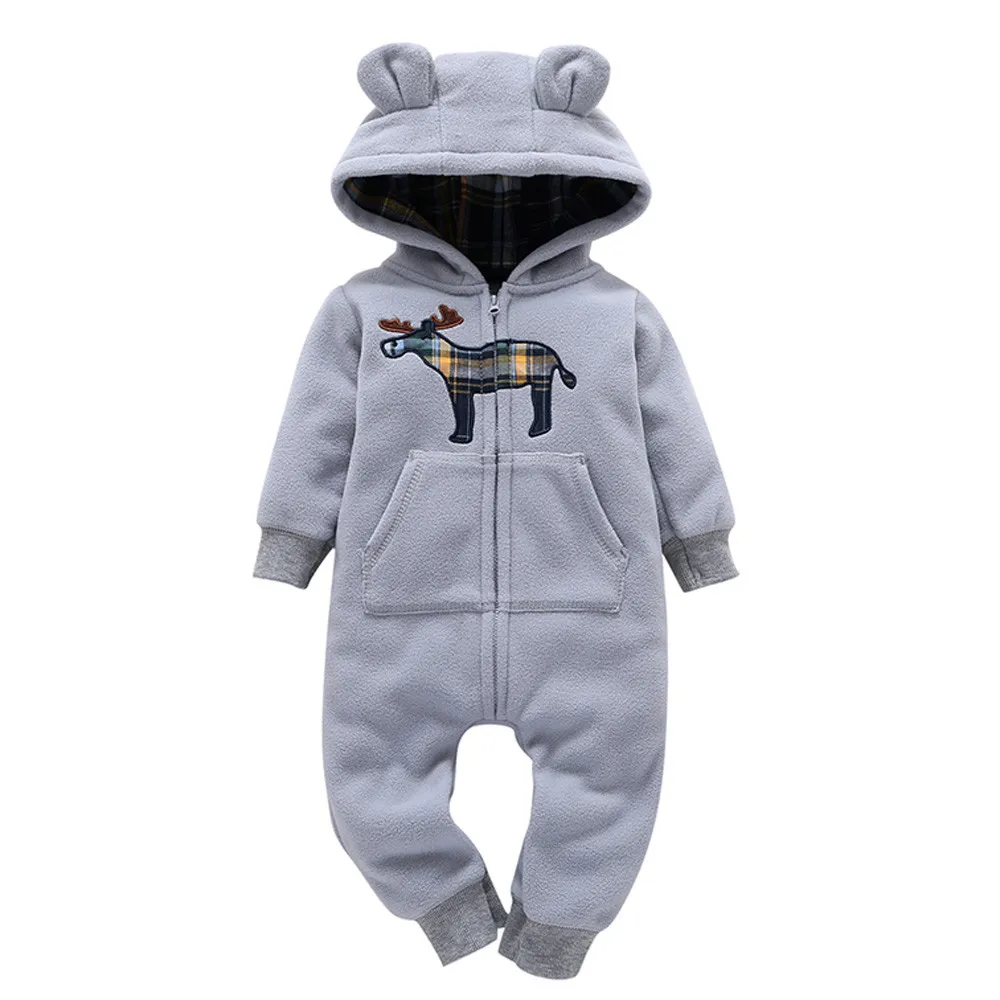 New Baby Clothing horse print Rompers Newborns Clothes Boy Girl Gray