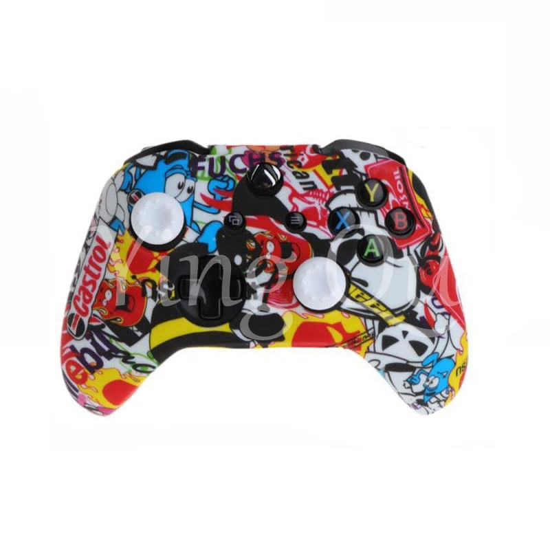 Camouflage Silicone Gamepad Cover + 2 Joystick Caps For XBox One X S Controllers (3)