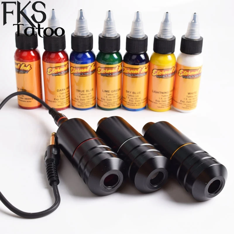 

FKS 1pc Strong Power Tattoo Pen Large Size Body Rotary Machine Tatoo RCA Connector Short Pen Tattoo For Body Art