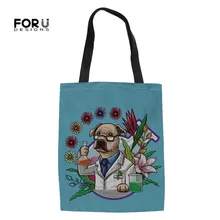 FORUDESIGNS Lab Science Canine печать женские сумки для покупок многоразовые дорожные сумки для хранения складной экологичный холщовый мешок