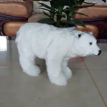 Большой милый имитация полярного медведя игрушка ручной работы прекрасный белый медведь кукла подарок около 31x18 см