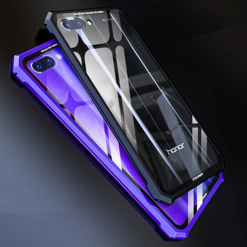 

High-end ultra-thin metal frame Tempered glass mirror shell For Huawei Honor 10 case cover Honor10