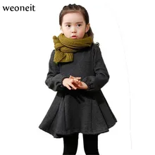 Weoneit Зимнее платье для девочек детское платье с длинными рукавами бантом из плотного бархата нарядные платья трапециевидной формы из флока для маленьких девочек 10