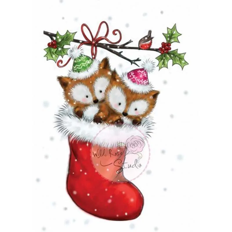 

2019 new Transparent Clear Silicone Stamp Set for DIY Scrapbooking/Photo Album Card Making Decorative Christmas Fox
