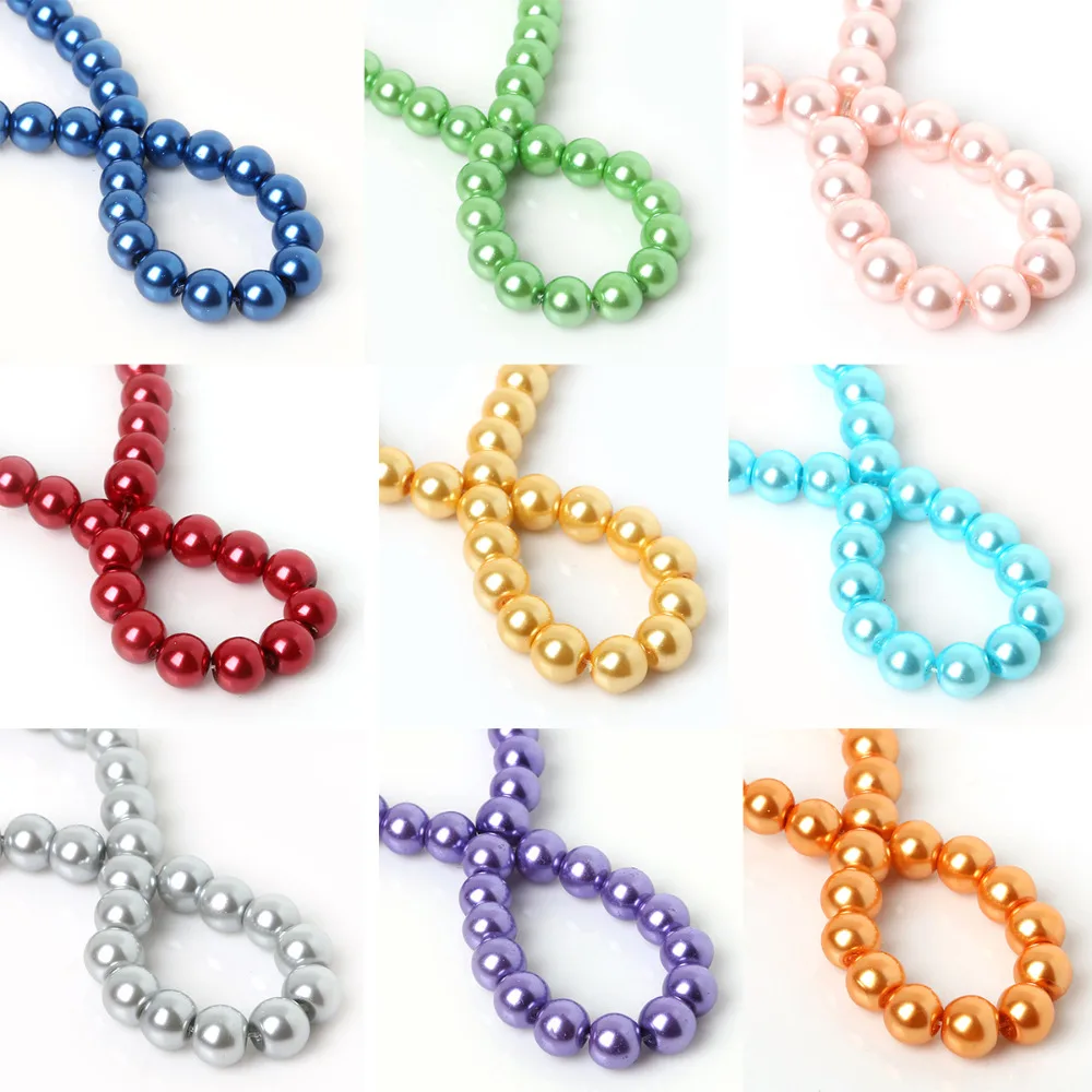 

4mm/6mm/8mm/10mm 20-100pcs AAAA Pearlized Round Glass Beads Imitation Pearl Loose Beads DIY Crafts Sewing Clothing Accessories