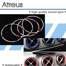 Автомобильный Стайлинг центральная консоль вентиляционное отверстие выпускные кольца наклейки для Mercedes W176 W246 для Mercedes Benz A B GLA CLA класс аксессуары