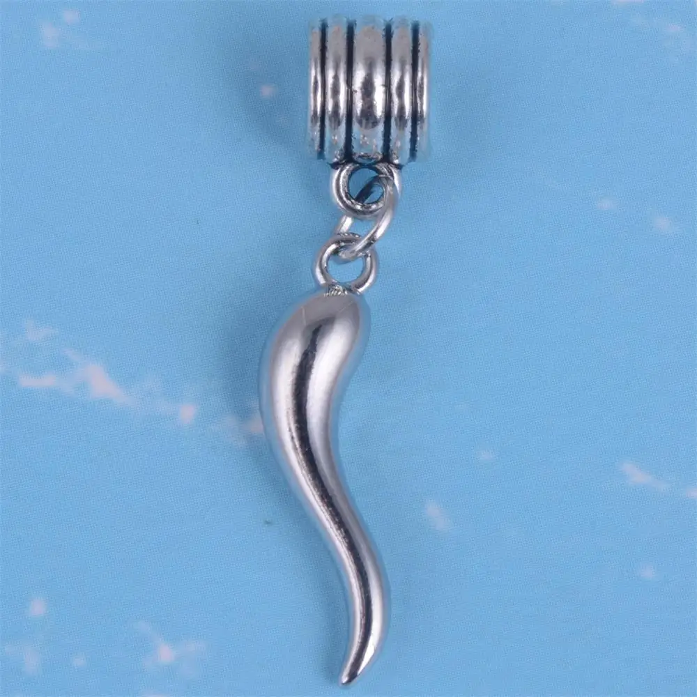my shape Silver Plated Religious Style Lucky Italian Horn Charms Dangle