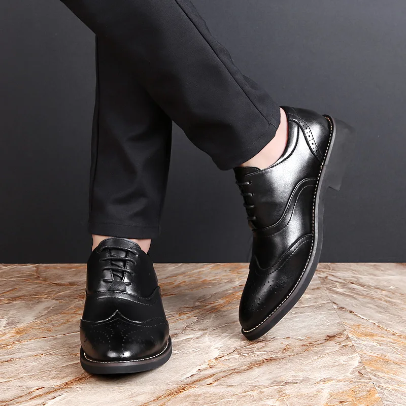 elegant shoes men genuine leather italian designer business dress male footwear luxury brand classic brogue oxford shoes for men (13)