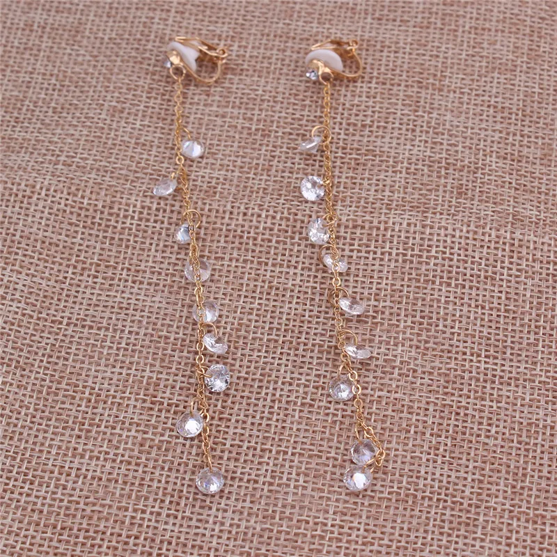 long fashion AAA cubic zircon  tassel earrings  (1)