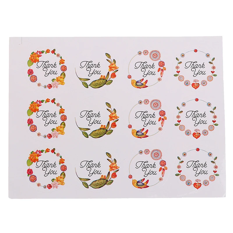 

120pcs New Flower Thank you Adhesive Baking Seal Sticker cake box sealing label handmade