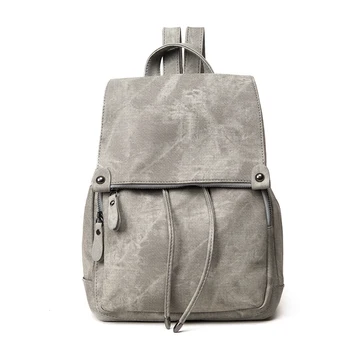 

For Teenage Girls Fashion Travel bag Rucksack Grey Black School Backpack Women Leather Backpacks School Bags Mochila escolar