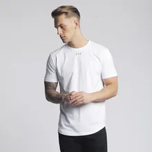 Мужская футболка быстросохнущая дышащая фитнес-футболки мужские спортивные рубашки для бега Slim Fit Мужские футболки для бега