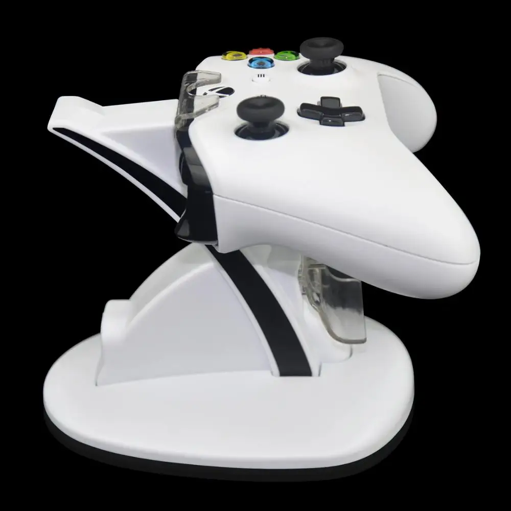 Dual Controller Charging Docking Station White Charger For Xbox One Slim Console