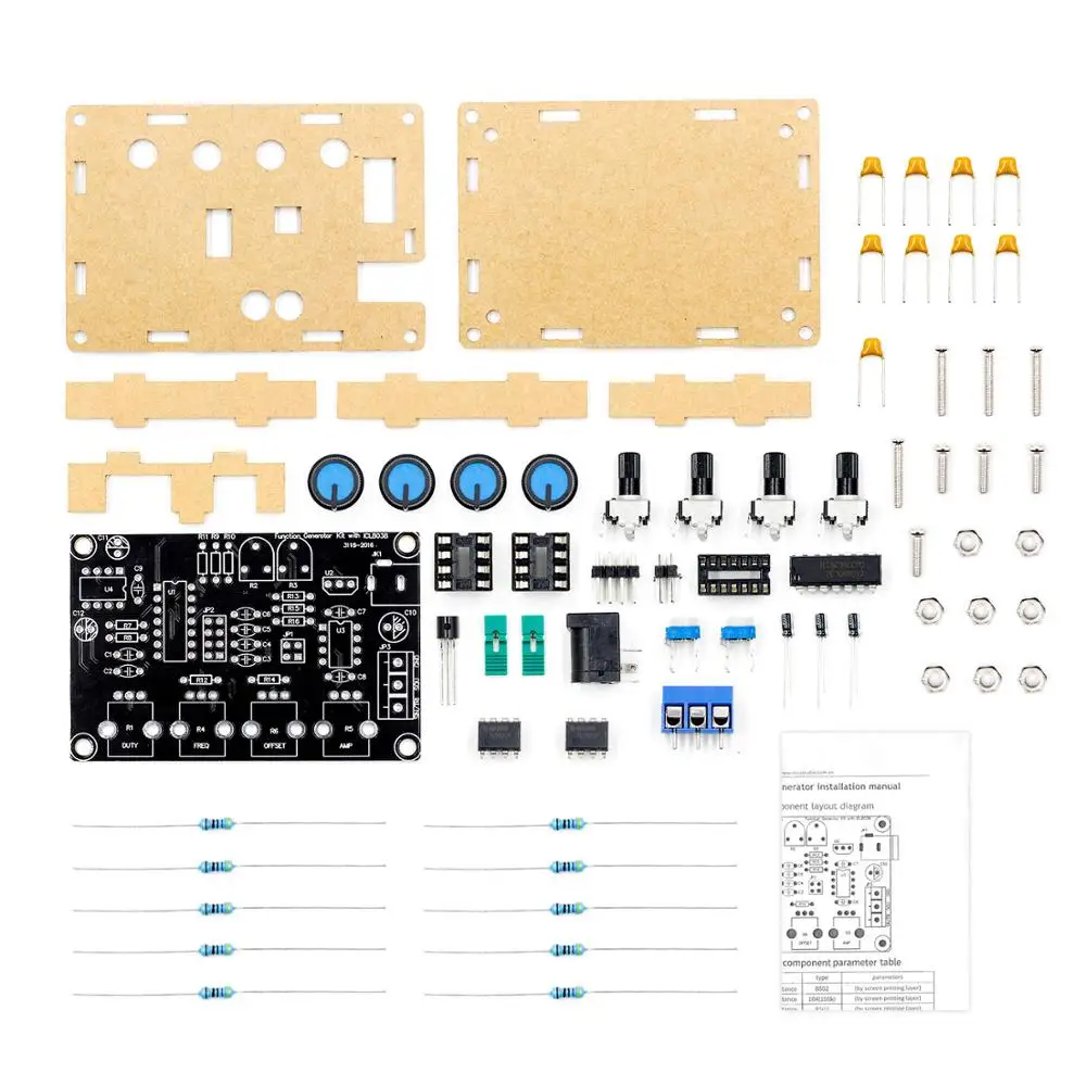 ICL8038 Высокоточный генератор сигналов DIY Kit синусоидальный треугольник квадратный пилообразный выход 5 Гц~ 400 кГц Регулируемая амплитуда частоты