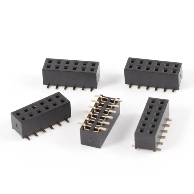 5Pcs Double Row 2mm Pitch 2x6 Pins SMT SMD Female Header Socket Connectors & Terminals in