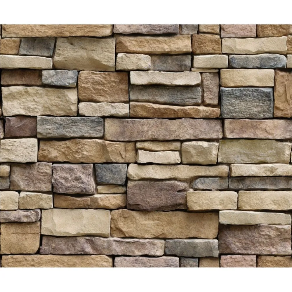 OUTAD New 3D Stone Brick Wallpaper Removable PVC Wall Sticker Home Decor Art Paper for Bedroom Living Room | Обустройство дома