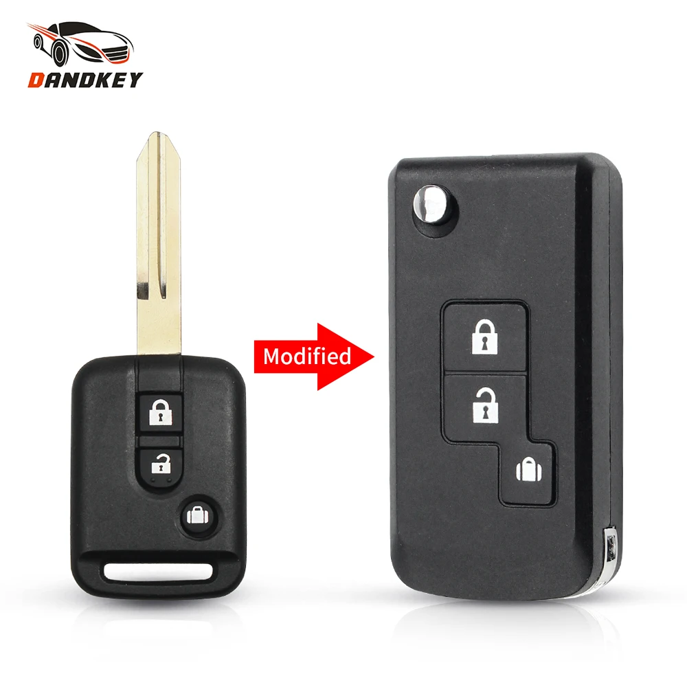 

Dandkey 2/3 Buttons Modified Flip Remote Car Key Shell For Nissan Micra 350Z Pathfinder Almera Navara Auto Key Case