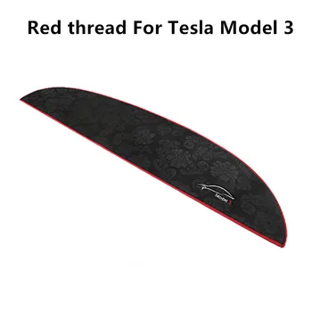 

For Tesla Model 3 Car Dashboard Dash Mat Dashmat Protector Cover Black Red Thread