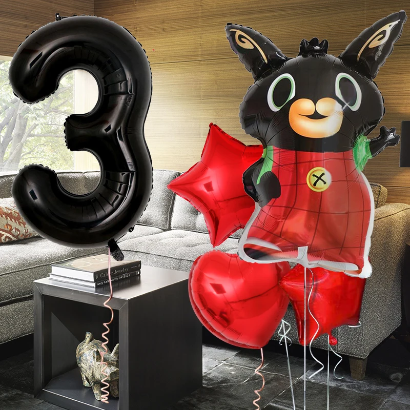 

5pcs 13pcs Bing Bunny Foil Balloon Cartoon Rabbit Balloons 40inch Number Baby 1 2 3 4 5th Birthday Party Decor Supplies Toys