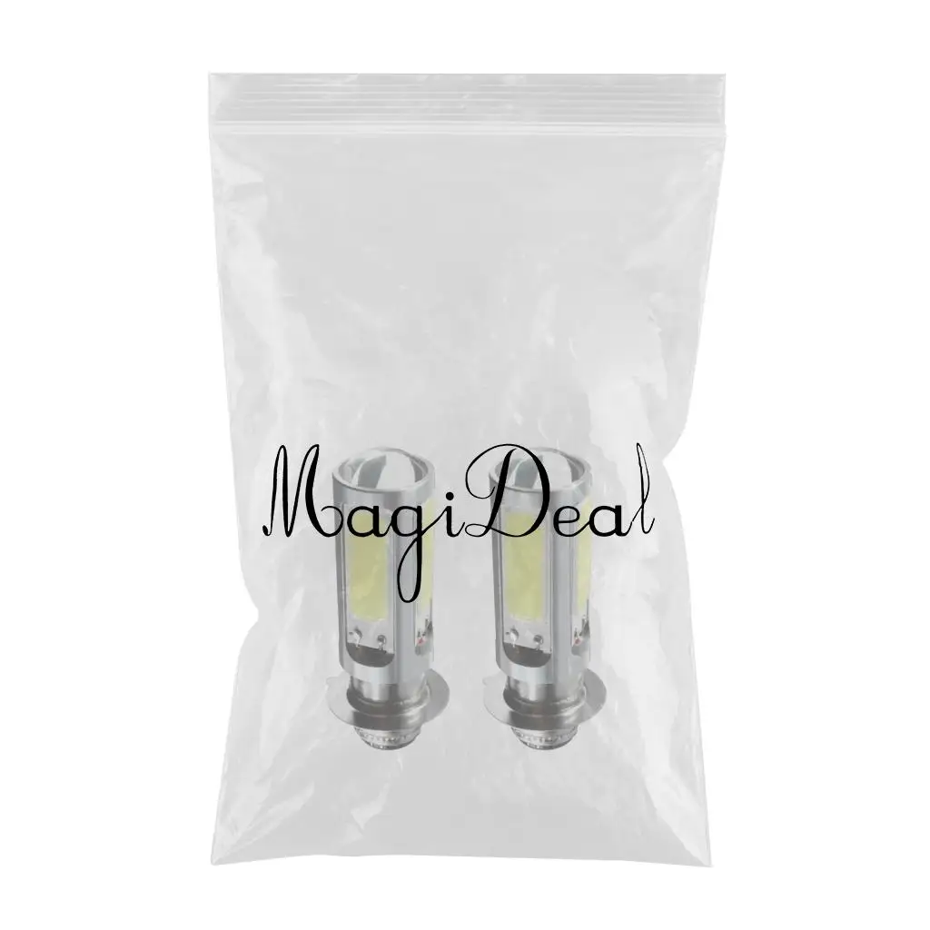 2pcs H6 P15D-25-1 COB LED Motorcycle Headlight Fog Light Bulbs 6000K White