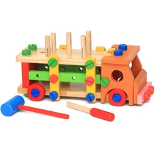 Деревянные детские многофункциональные нарезание резьбы и разборки гайка автомобиля игрушки, деревянные игрушки для детей обучающие игрушки, пазлы для детей