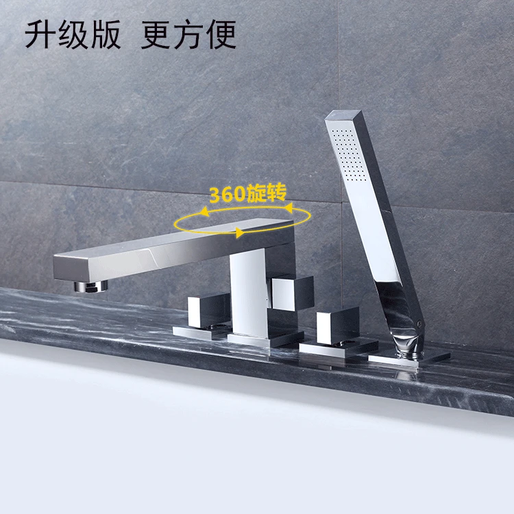 

Bathroom four-piece plating bath faucet multi-function bathtub faucet bathroom shower set sitting faucet