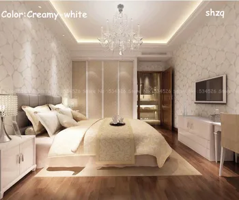 

Creamy-white bedroom wallpaper roll papel de parede contact paper for walls Pattern Damask wall paper Roll Wallcoverings