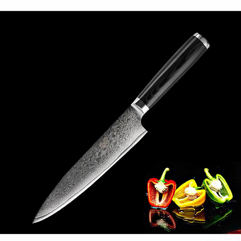 Findking Mikata ручка 8 дюймовый поварской нож дамасская сталь Сталь Кухня Ножи 67 слоев