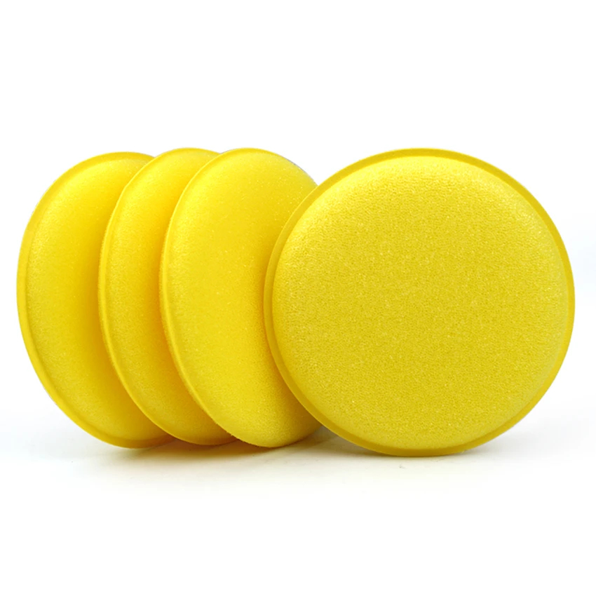 4Pcs/Set Car Wax Sponge Anti-Scratch Car Paint Maintenance Wipes Waxed Sponge Yellow Cleaning Tool Care