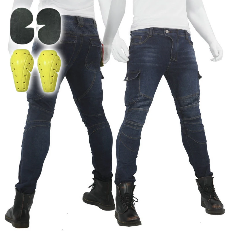 Для автомобилей Новые мотоциклетные джинсы джинсовые байкерские темно-синие мото брюки армейские брюки с накладками