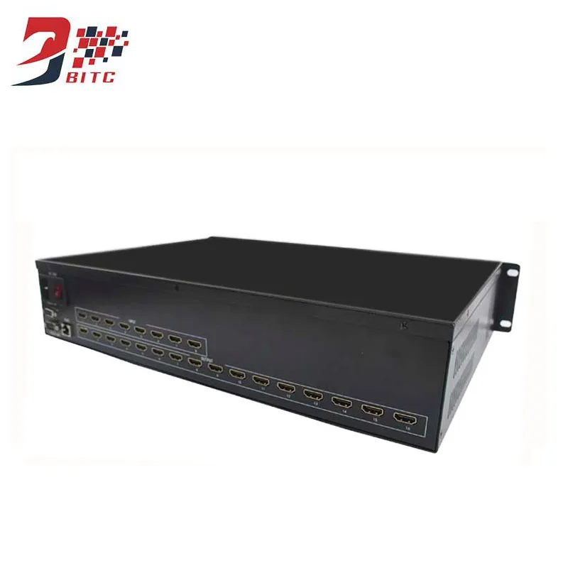 

SZBITC 4K 1080P HDMI Matrix 8X16 Switch Switcher 8 In 16 Out Video Splitter Auto Loop RS232 IR Remote Control For 4 Displayers