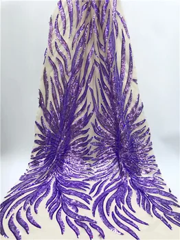 

2019 African Lace Fabric Embroidery Sequins Organza Lace Fabric High Quality African French Lace Fabric For Wedding