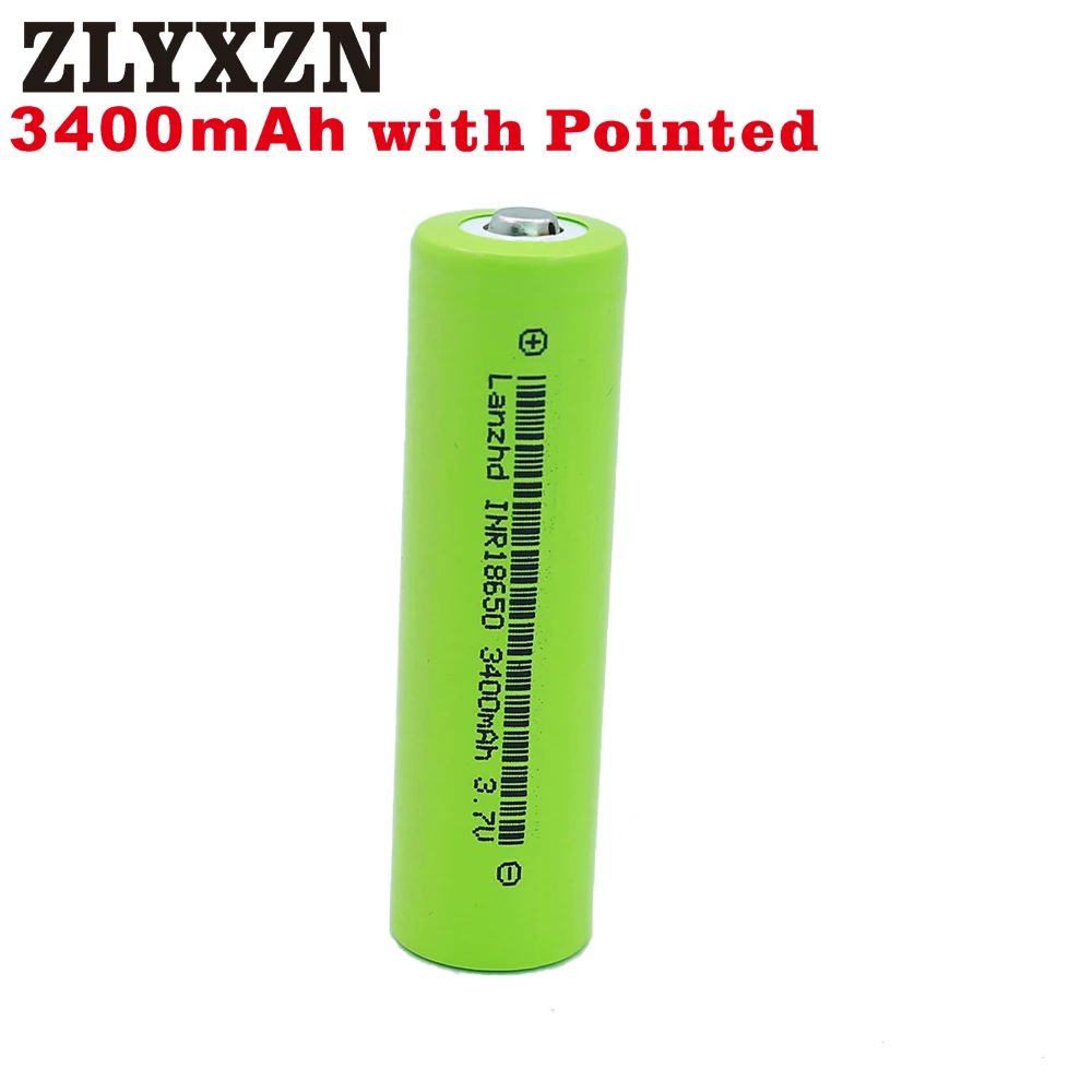 

40PCS NEW 18650 3.7v Pointed 18650 Battery Lithium li ion 3400mah 30A Rechargeable Battery INR18650 For flashlight batteries