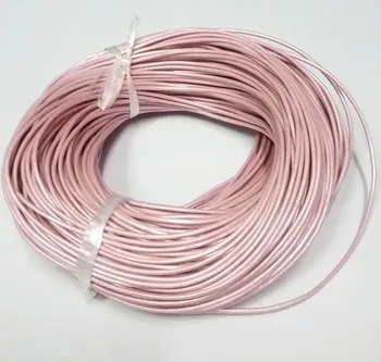 

90m/Roll Pear Pink True Cowhide Beading Cord 2mm diameter Wire Handcraft Accessories for bracelet & necklace free shiping