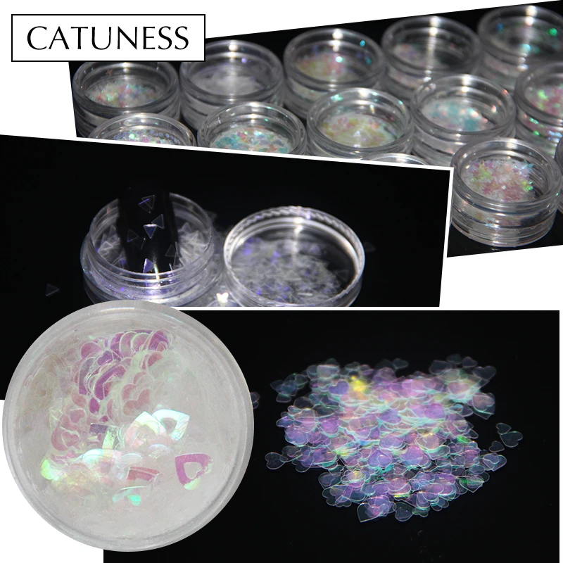 

CATUNESS Bling Silver Sequins Shiny Nail Art Mirror Glitter Powder Decoration Gular Nail Chrome Pigment Art Glitter for Nails