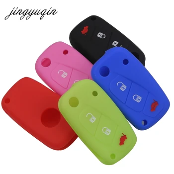 Keyforkess 30 pz/lotto Del Silicone Copertura di Chiave Dell'automobile per FIAT Panda Stilo Punto Doblo Grande Bravo Ducato Minibus 3 Bottoni di Vibrazione caso chiave