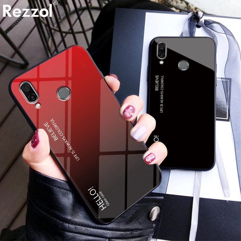 Для Meizu Note 9 чехол Роскошный градиентный закаленное стекло мягкий силиконовый
