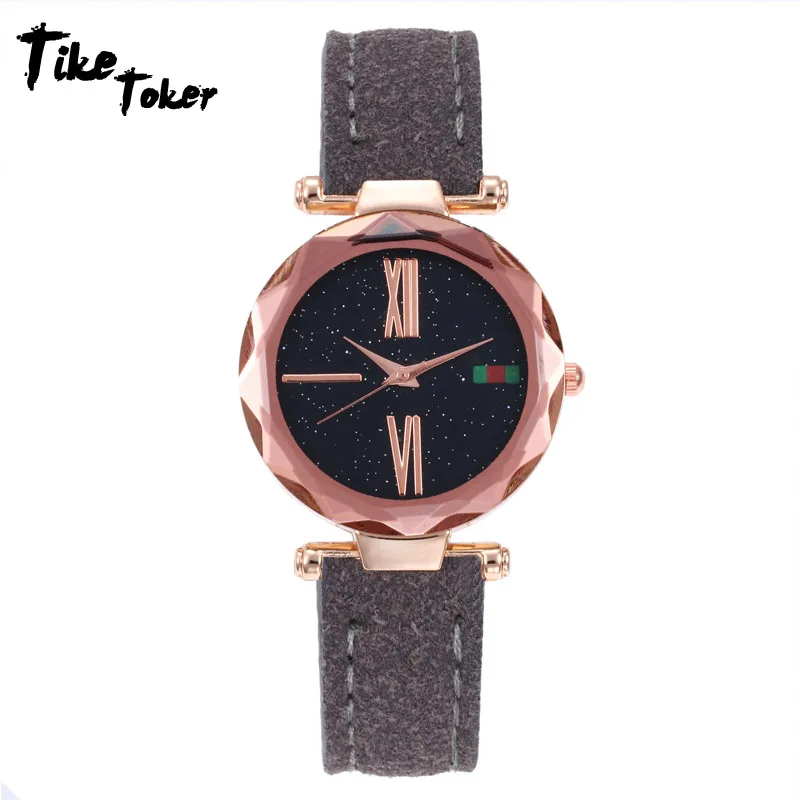 

Luxury Women Watches Rose Gold Mesh Magnet Buckle Starry Diamond Geometric Surface Casual Dress Quartz Wrist Watch